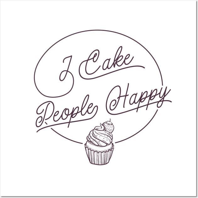 Funny retro pastry cupcake quote design for baking lovers Wall Art by emmjott